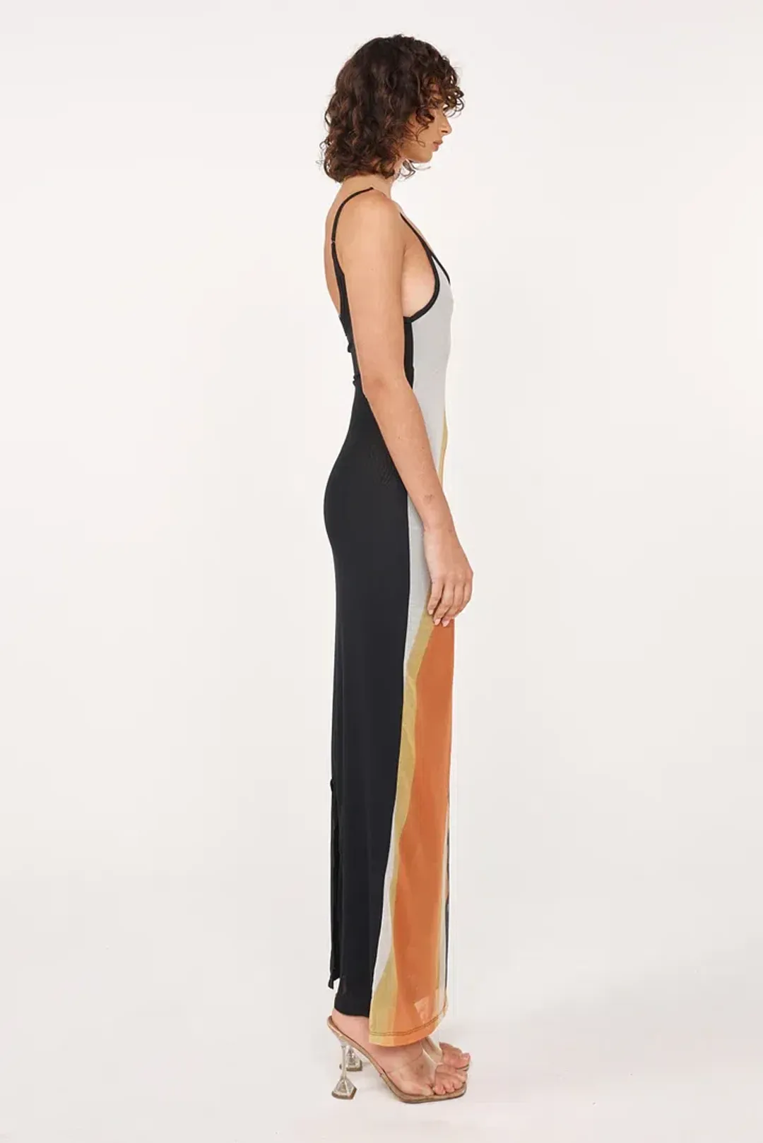 Jefre Sèi Papaya Midi Dress Papaya Print Black Size S for rent on The Volte - main image