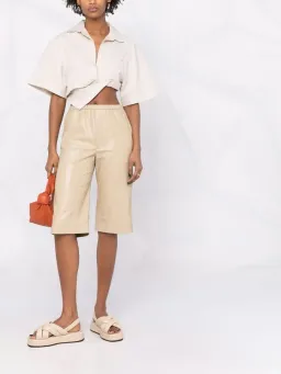 Jacquemus La Chemise Capri Cropped Shirt Beige Size 6 for rent on The Volte - image 1