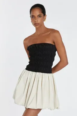 DISSH Stevie Mini Dress Black/Stone Size XS / AU 6 for rent on The Volte - image 2