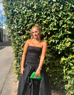 Aje Violette Bubble Hem Maxi Dress Black Size 8 for rent on The Volte - image 3