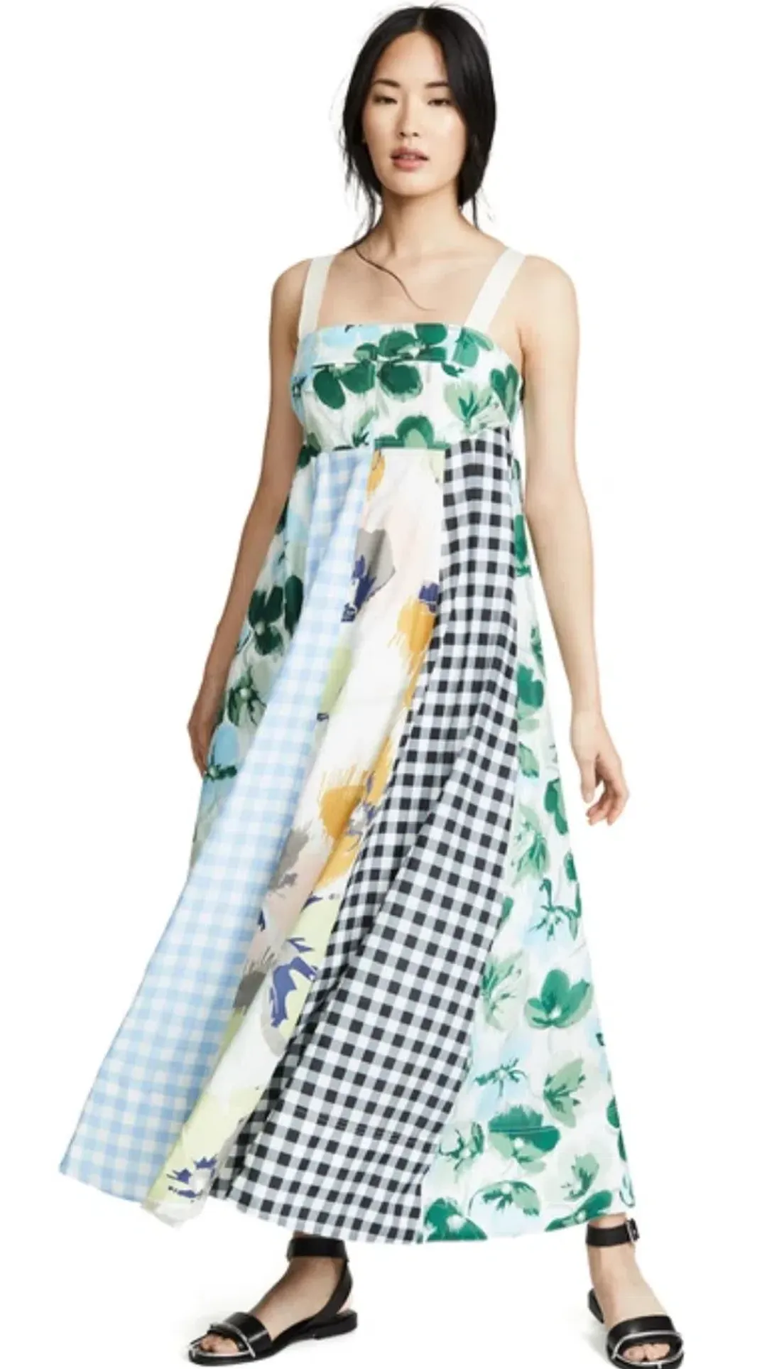 Lee Mathews Bridget Mixed Print Apron Dress In Multi Size 6 for rent on The Volte - main image