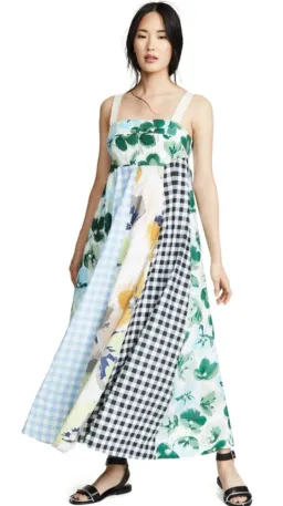Lee Mathews Bridget Mixed Print Apron Dress In Multi Size 6 for rent on The Volte - image 4