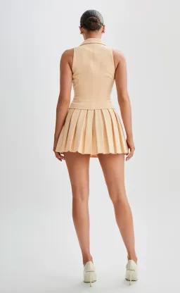 Meshki Mura Suiting Vest and Pleated Mini Skirt Set Peach Size 6 for rent on The Volte - image 4