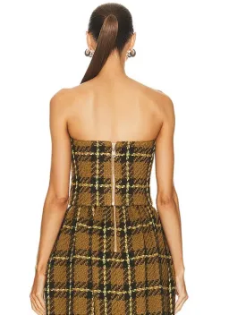 Zimmermann Luminosity Check Bodice and Tulip Skirt Set Olive Check Size 0 / AU 8 for rent on The Volte - image 3