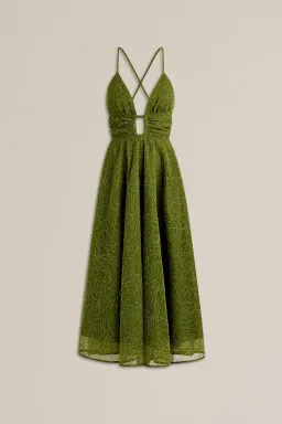 Scanlan Theodore Cornelli Gather Dress Olive Green Size 8 for rent on The Volte - image 6