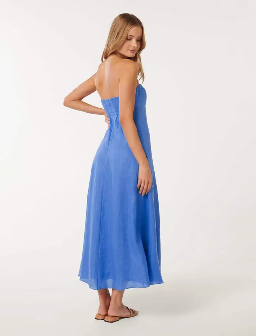 Forever New Kimberly Strapless Midi Dress in Blue  for rent on The Volte - main image
