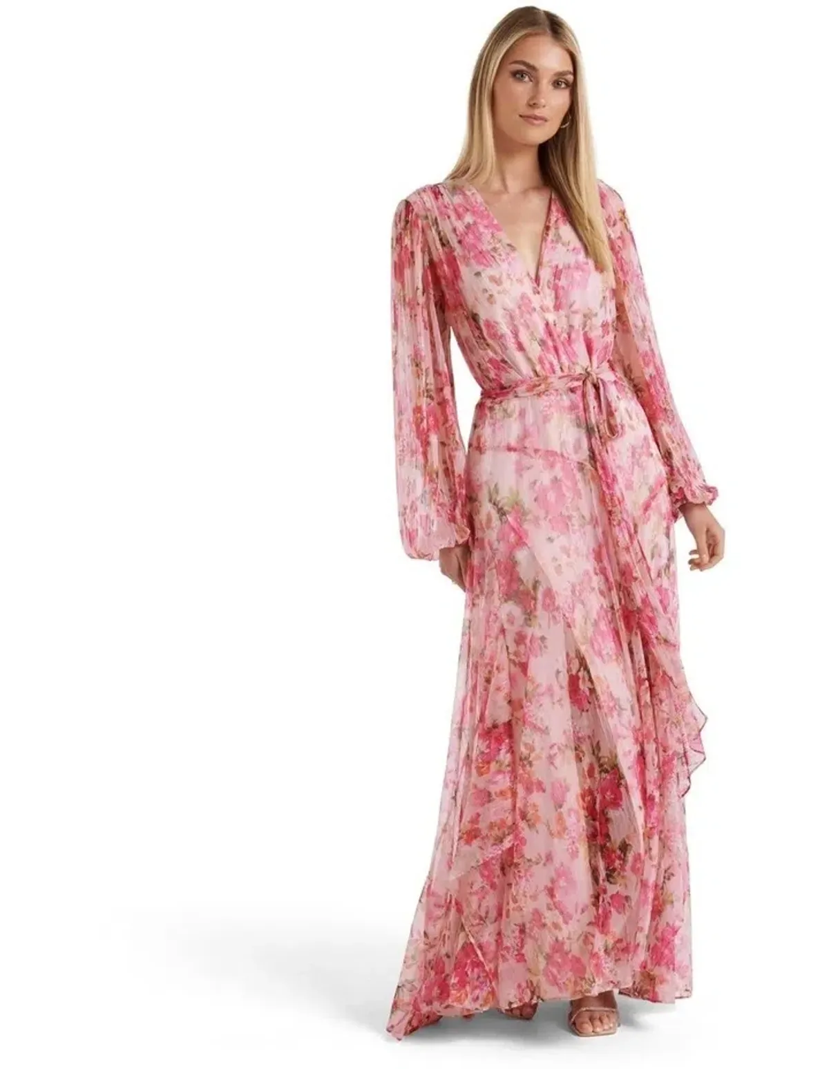 Forever New Regan Cascade Plisse Maxi Dress Floral Size 16 for rent on The Volte - main image
