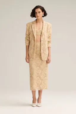 Scanlan Theodore Lace Bralette Size 10 & Shorts Size 10 & Loose Fit Jacket Size 6 Set Antique  for rent on The Volte - image 6