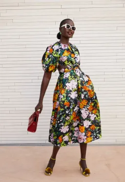 AJE Mimosa Cutout Midi Dress Midnight Floral Size 10 for rent on The Volte - image 3