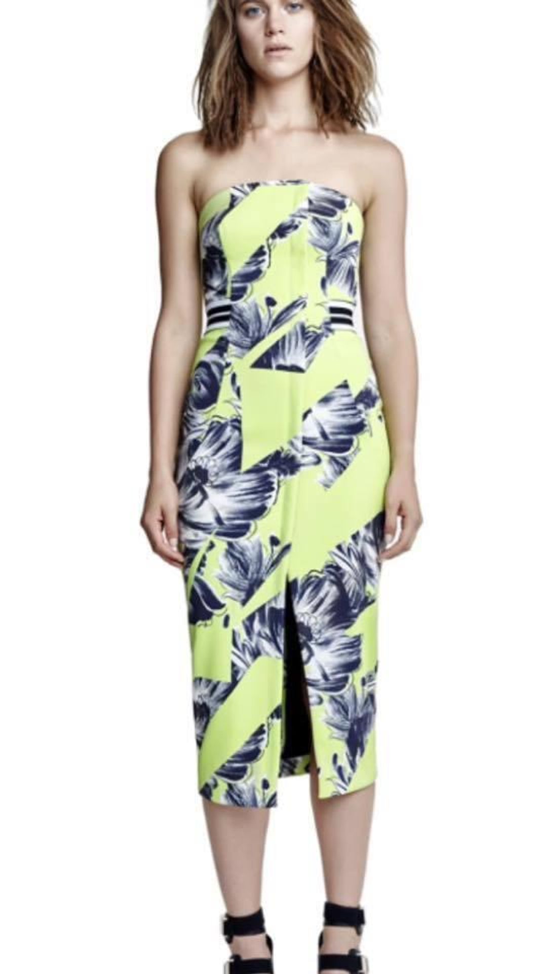 Manning Cartell Fragmented Floral Strapless Dress Green for rent on The Volte - main image