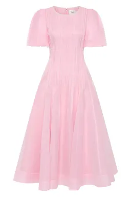 AJE Nova Pleated Dress In Chalk Pink Size 12 for rent on The Volte - image 2
