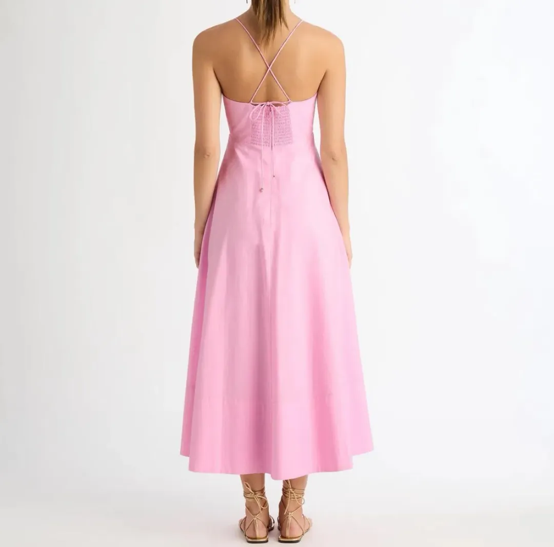 Sheike Isabel Midi Dress Pink Size 6  for rent on The Volte - main image