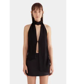 Venroy Silk Layered Halter Top Black Size XS/Au 6  for rent on The Volte - image 1