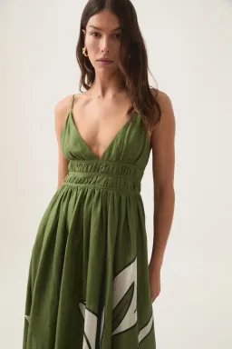 Aje Planetary Maxi Dress Abstract Fern Size 14 for rent on The Volte - image 5