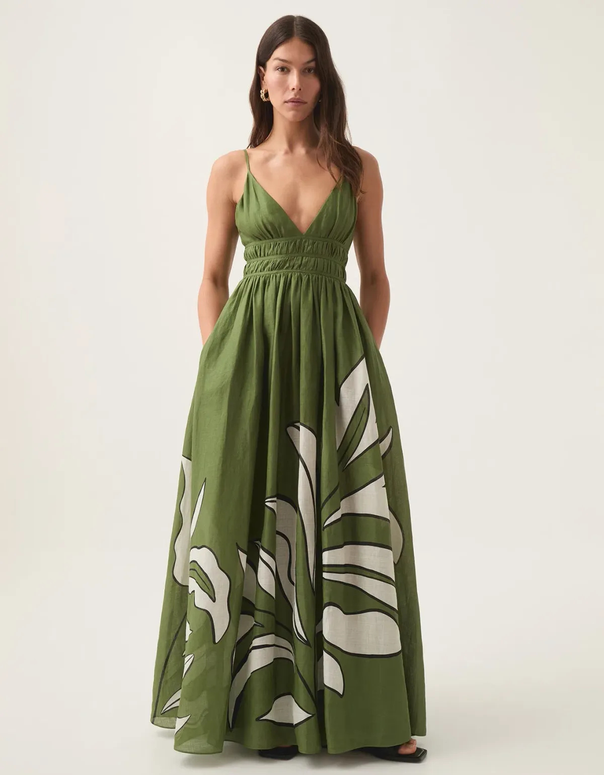 Aje Planetary Maxi Dress Abstract Fern Size 14 for rent on The Volte - main image