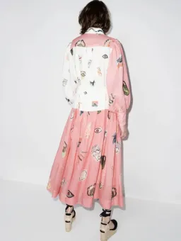 Alemais Cleo Patchwork Shirtdress in Pink Print Size 12 for rent on The Volte - image 3