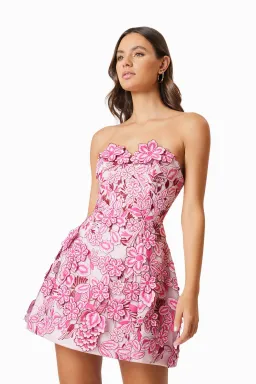 OMR x Elliatt Roseate 3D Floral Mini Dress In Pink Size 12 for rent on The Volte - image 2