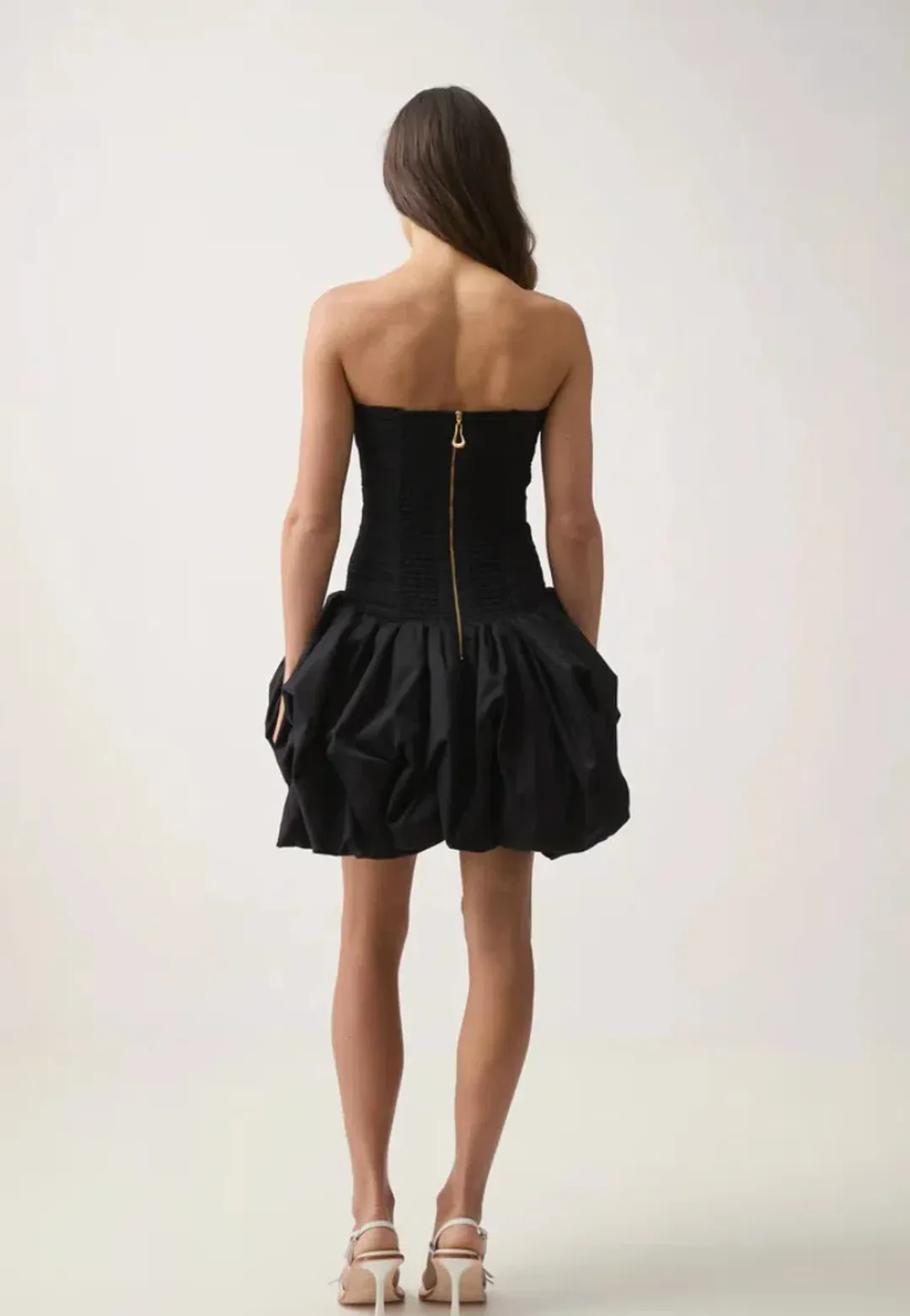Aje Violette Bubble Hem Mini Dress Black Size 6 for rent on The Volte - main image