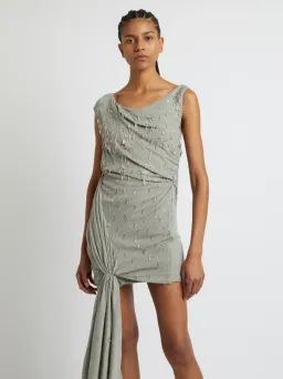 Christopher Esber Crystal Cluster Micro Dress Grey Size AU 6 for rent on The Volte - image 4