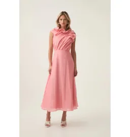 Aje Genesis Midi Dress Washed Coral Size AU 10 for rent on The Volte - image 1