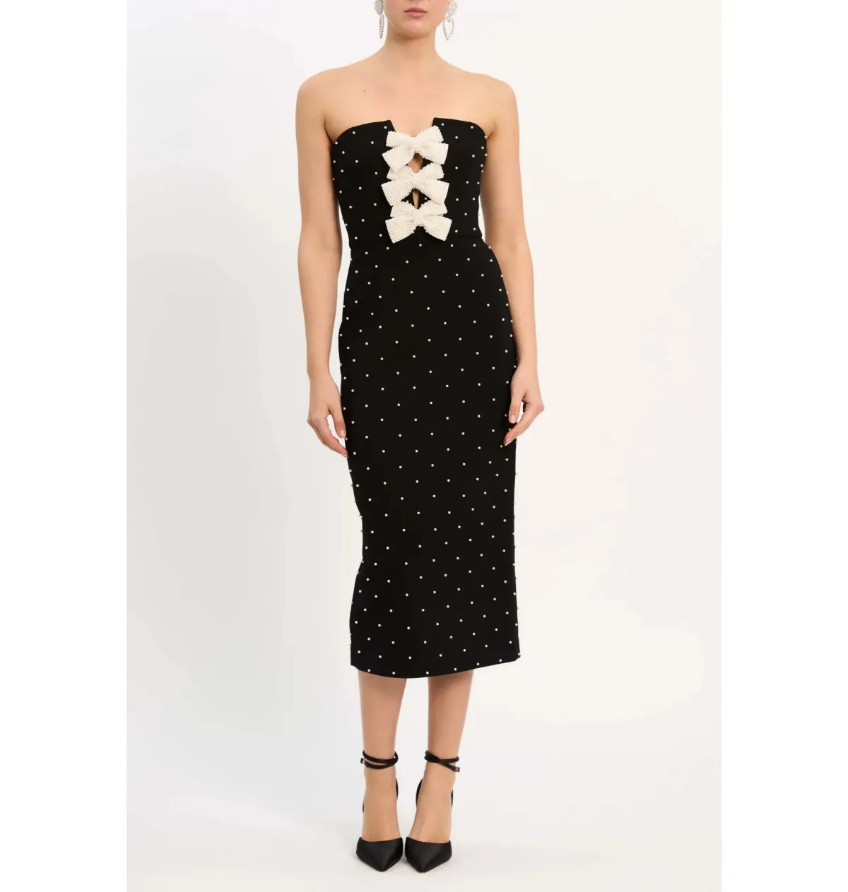 Rebecca Vallance Veronica Midi Dress in Black Size AU 10  for rent on The Volte - main image