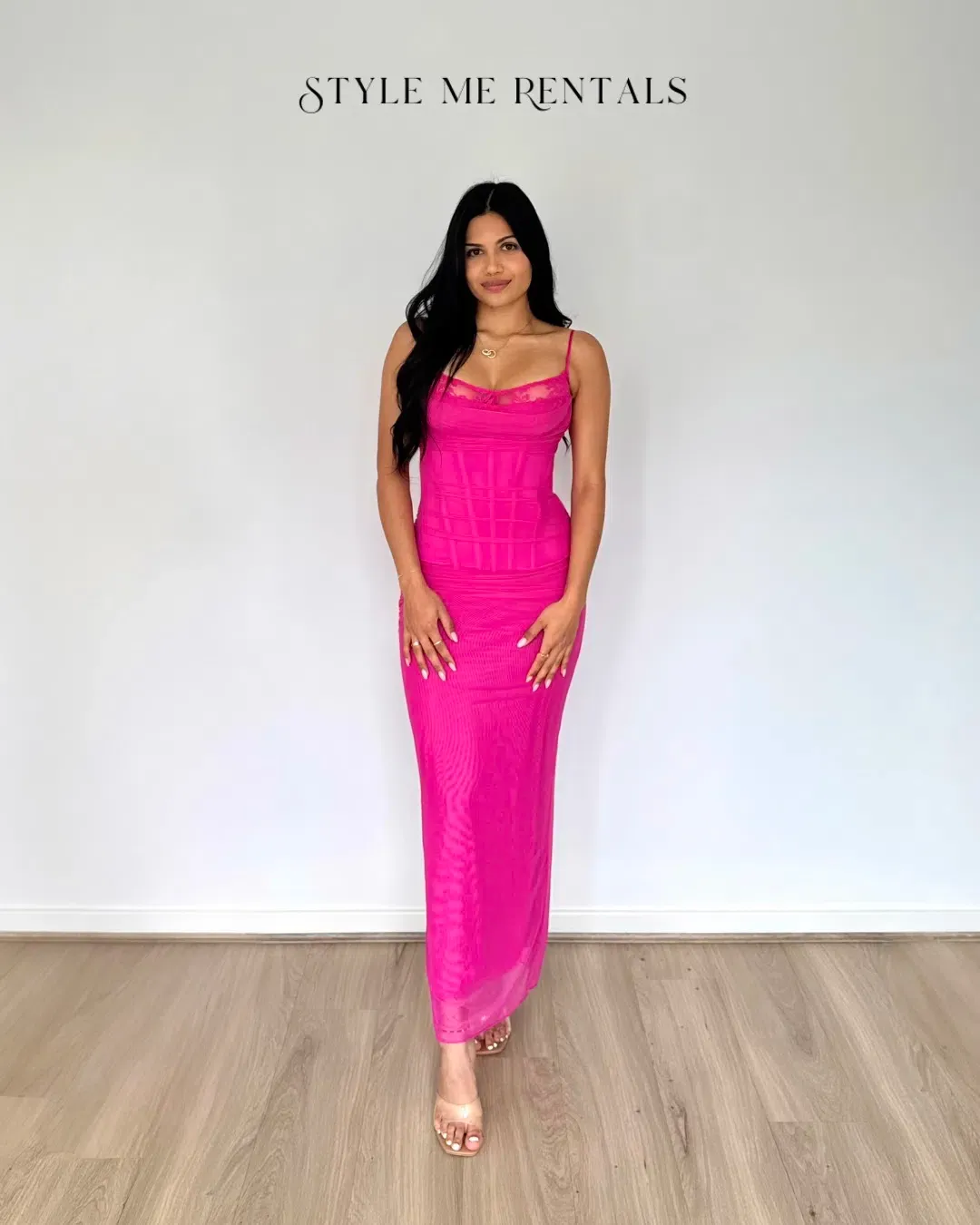House of CB Nalini Maxi Dress Fuchsia Size XS Regular Cup for rent on The Volte - main image