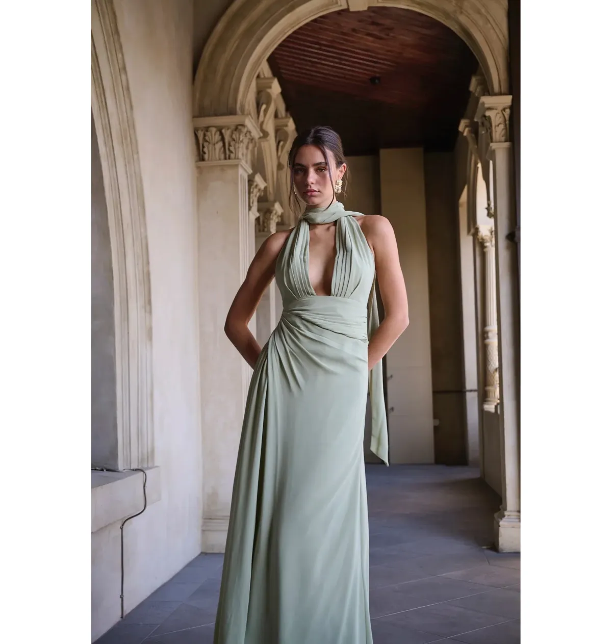 Calia Collection Antonia Dress Sage Size AU 8 for rent on The Volte - main image