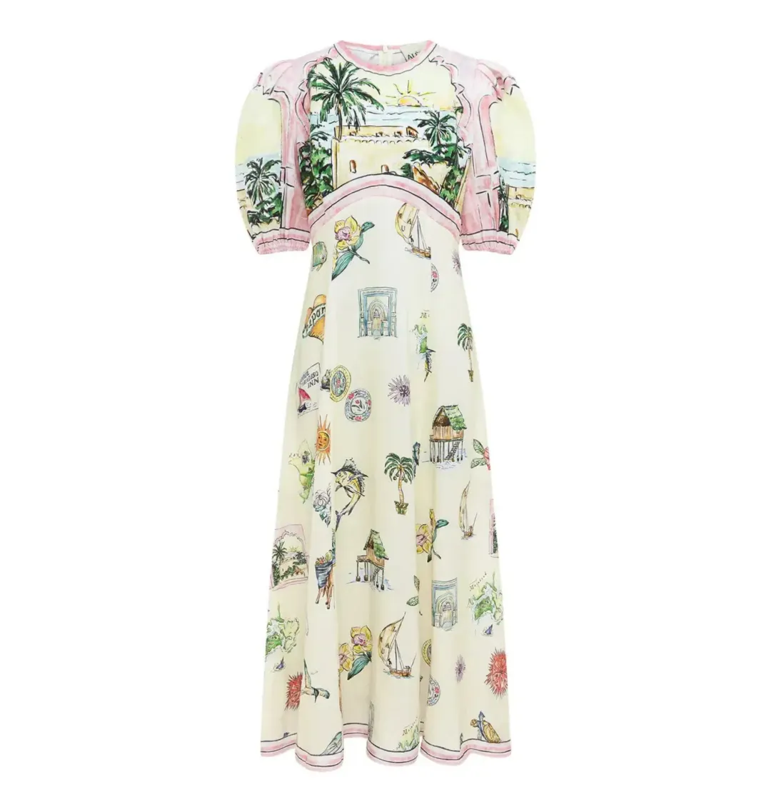 Alemais Sunset Midi Dress Multi Size AU 12 for rent on The Volte - main image