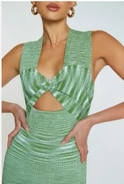 By Johnny Leora Latice Knit Midi Dress Green Size 8 for rent on The Volte - image 3
