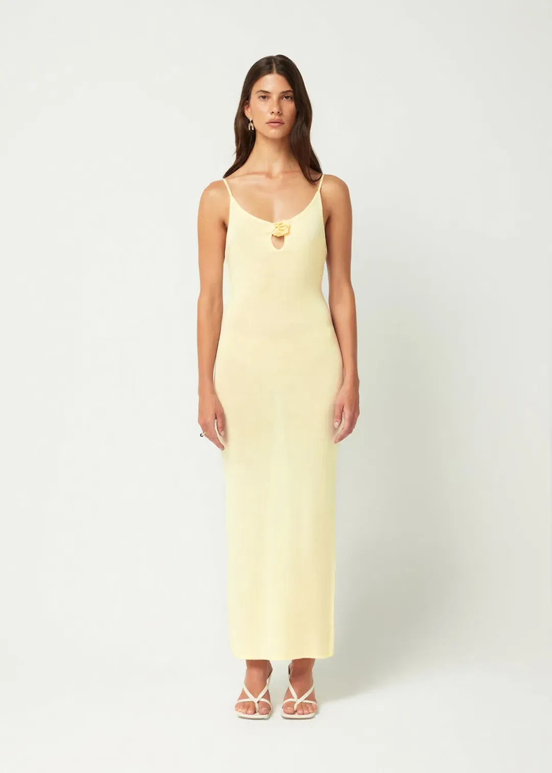 Maison Essentiele Knitted Maxi Dress White Size 8  for rent on The Volte - main image
