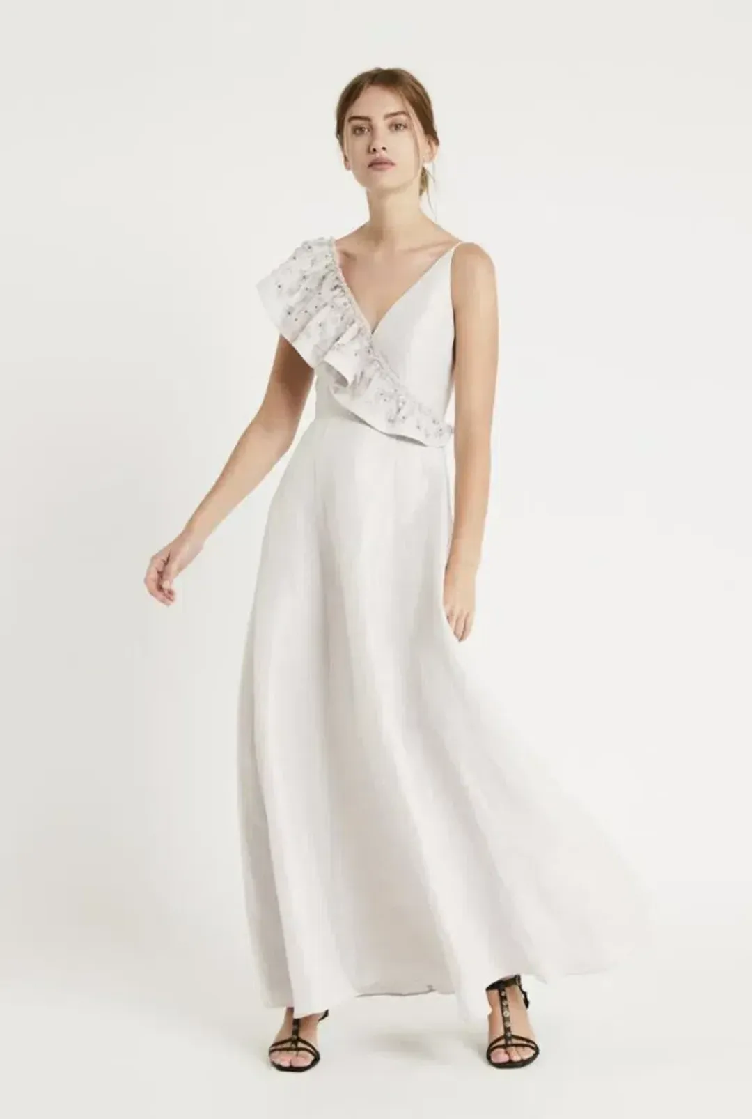 Aje Hayworth Formal Gown Thornbird Grey Size 6 for rent on The Volte - main image