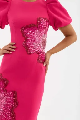 Rebecca Vallance The Layana Midi Dress Raspberry Size 12 for rent on The Volte - image 5