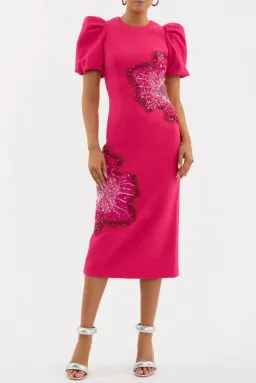 Rebecca Vallance The Layana Midi Dress Raspberry Size 12 for rent on The Volte - image 1