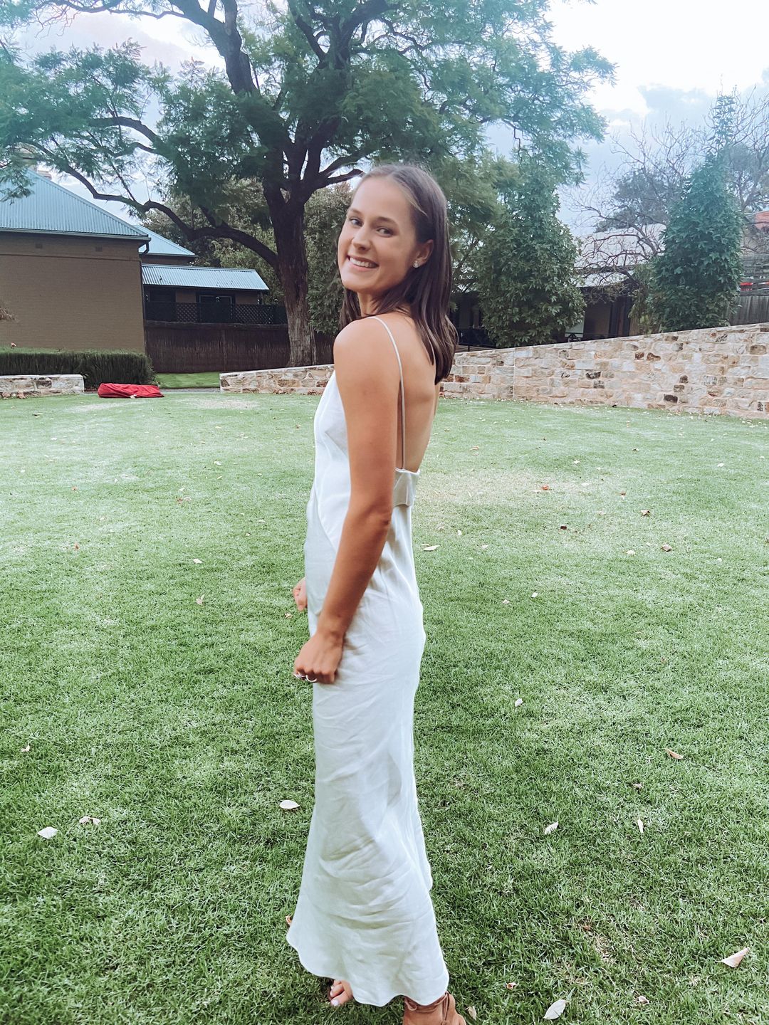 Christopher Esber Dune Structured Cami Dress Raw Silver Size 8 for rent on The Volte - main image