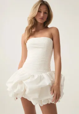 Aje Violette Bubble Hem Mini Dress Ivory Size 8 for rent on The Volte - image 2