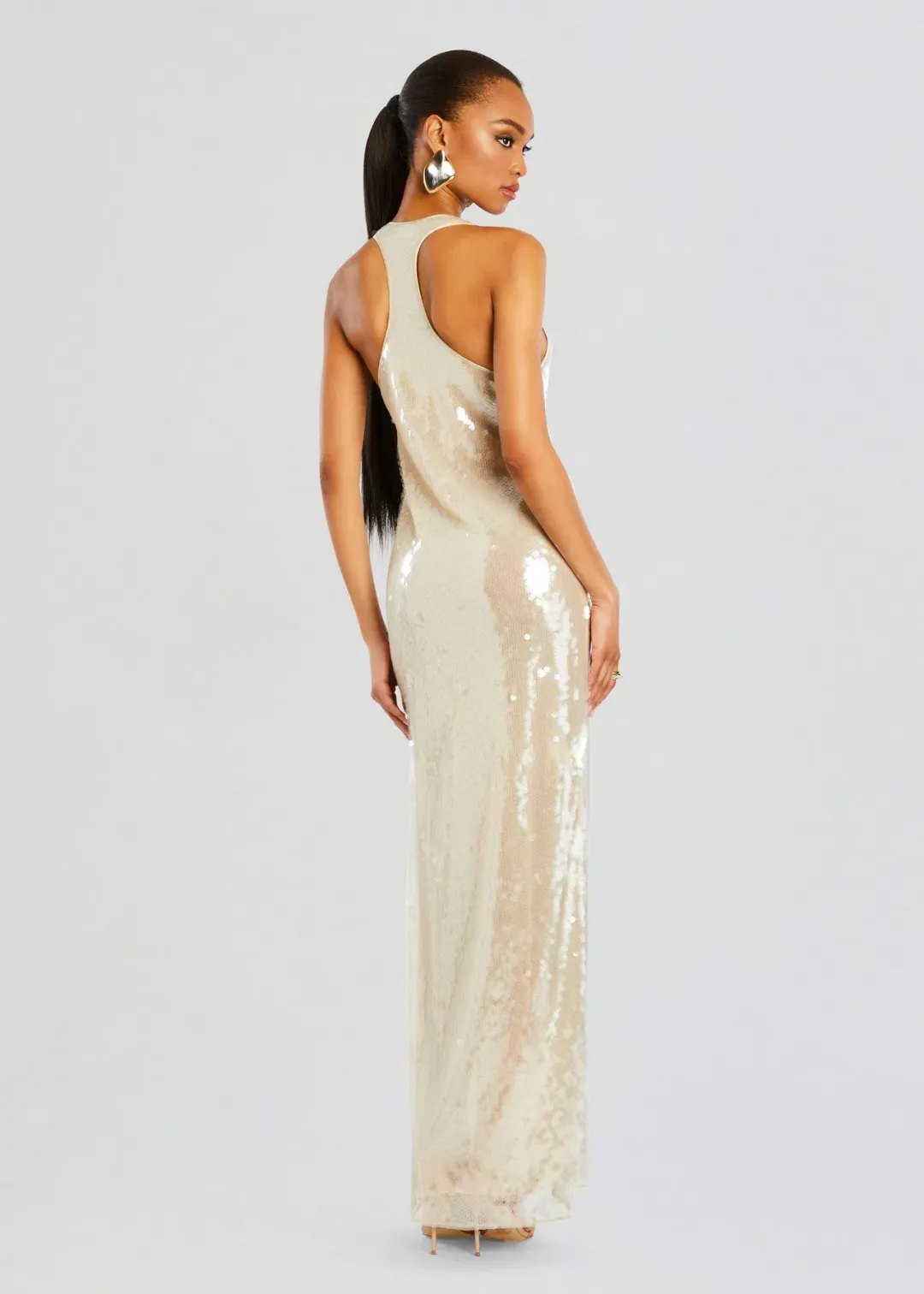 Retrofete Bella Sequin Dress Cream Size XS / AU 6 for rent on The Volte - main image