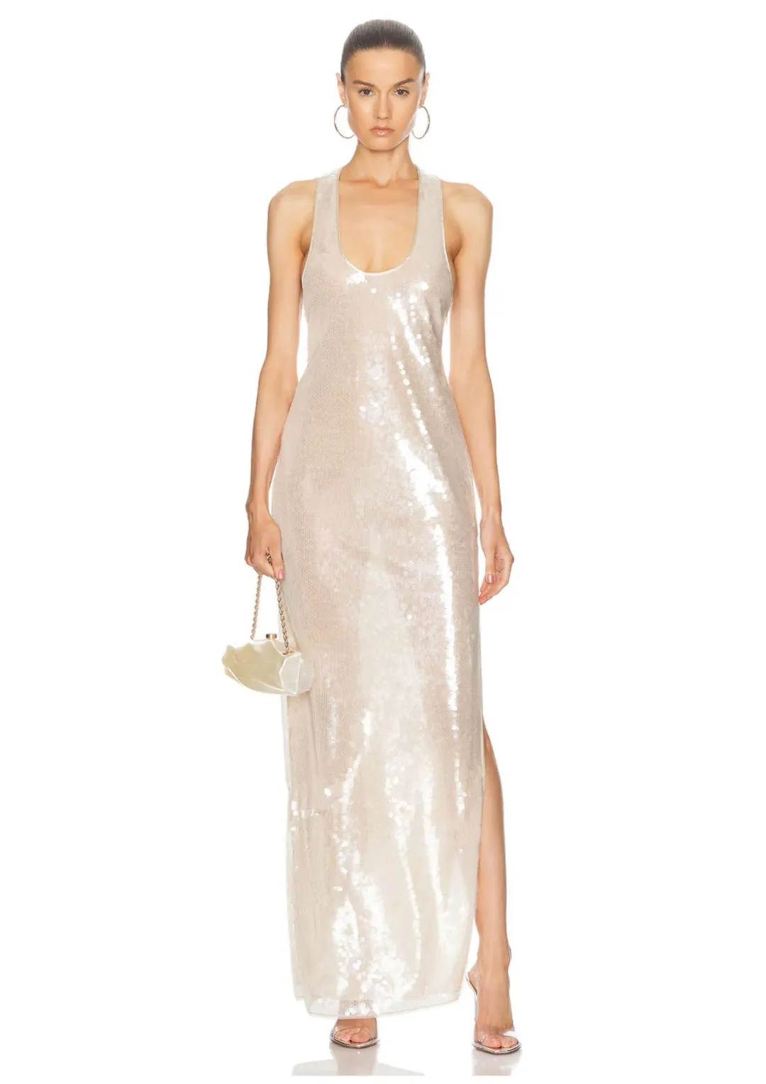 Retrofete Bella Sequin Dress Cream Size XS / AU 6 for rent on The Volte - main image