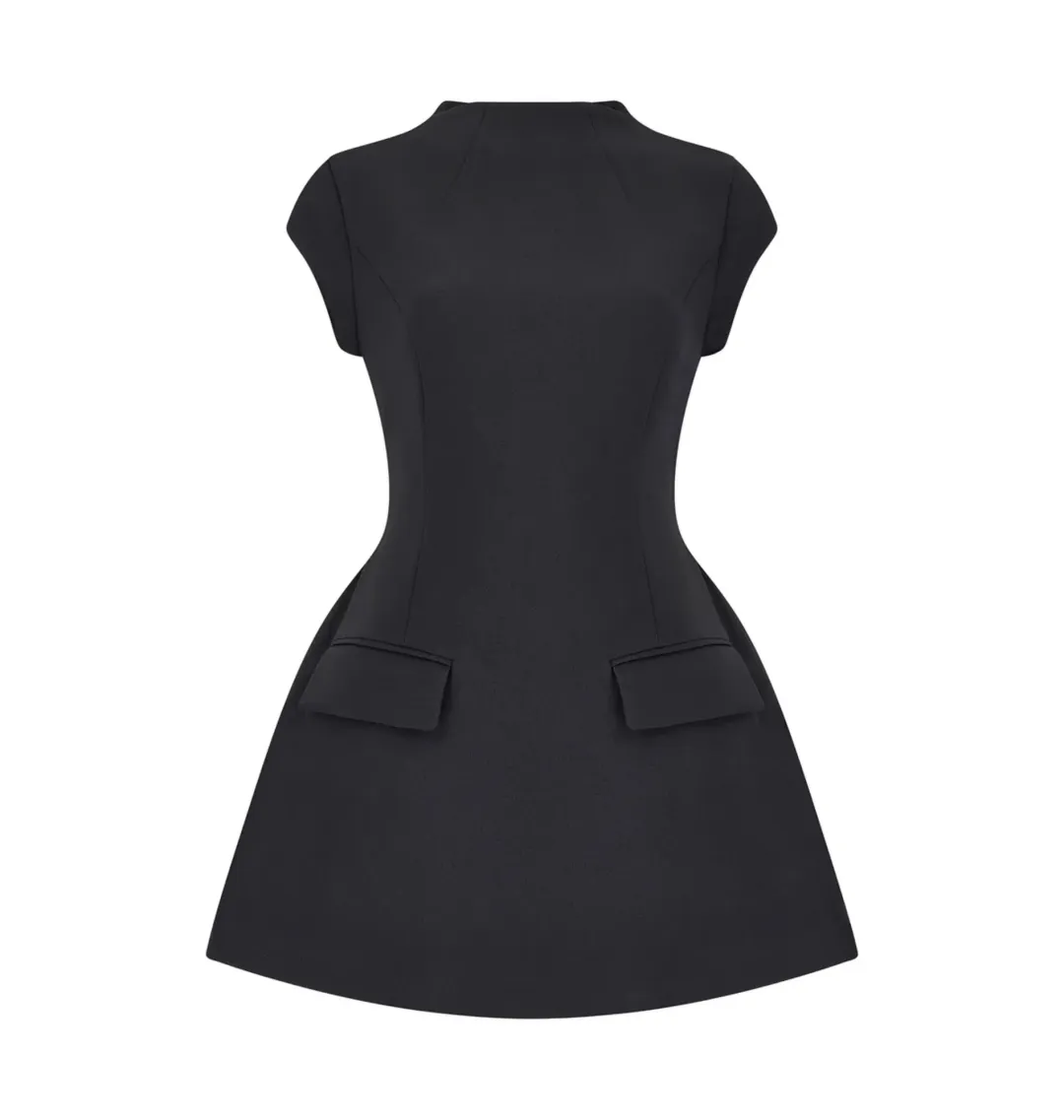 Odd Muse The Ultimate Muse Cap Sleeve Mini Dress Black Size AU 6  for rent on The Volte - main image