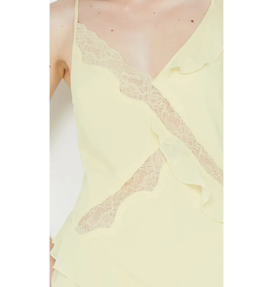  Bec & Bridge Knox Maxi Dress Icy Yellow Size AU 6 for rent on The Volte - main image