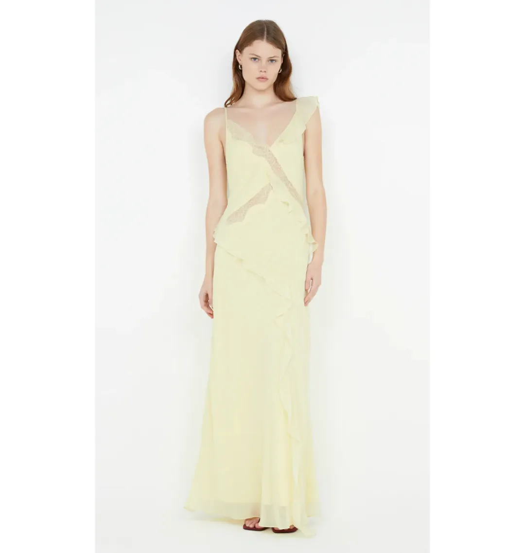  Bec & Bridge Knox Maxi Dress Icy Yellow Size AU 6 for rent on The Volte - main image