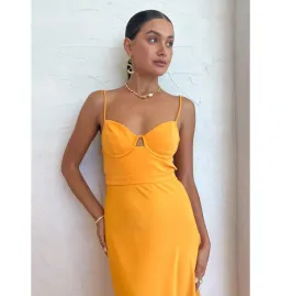 By Johnny Callia Wire Midi Dress In Apricot Orange Size AU 12 for rent on The Volte - image 3