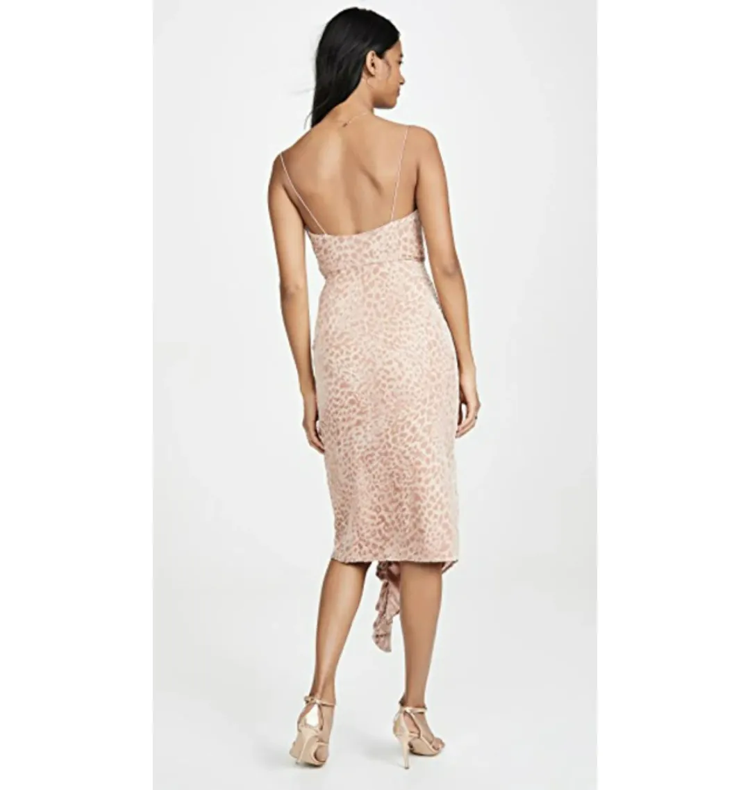 Misha Emilia Midi Dress Blush Leopard Print Size 10/M for rent on The Volte - main image