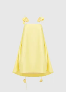 Leo Lin Fiona Rose Mini Dress Sorbet Yellow Size AU 12 for rent on The Volte - image 2