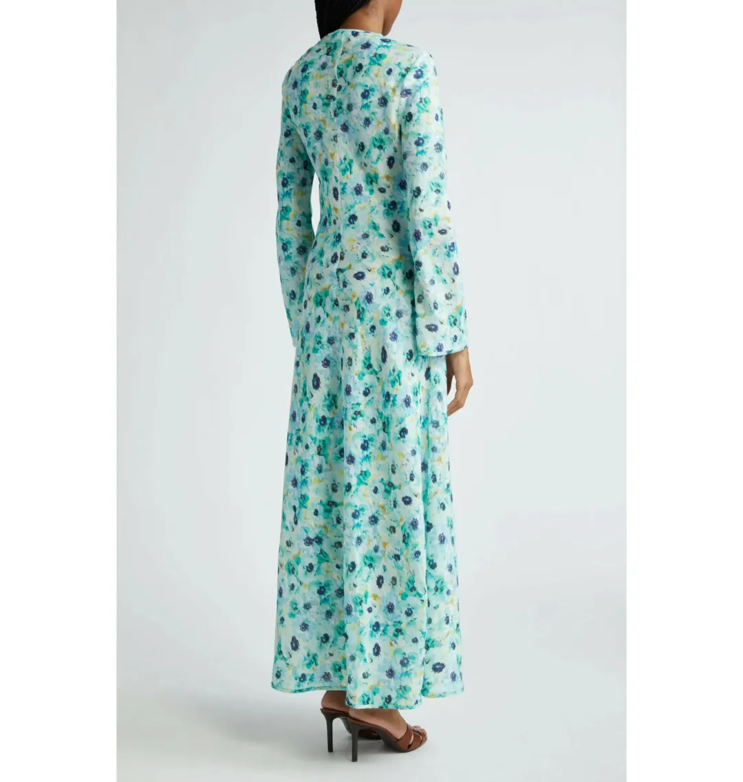 Zimmermann Lightburst Bias Long Dress in Aqua Floral Size 1 / AU 10 for rent on The Volte - main image