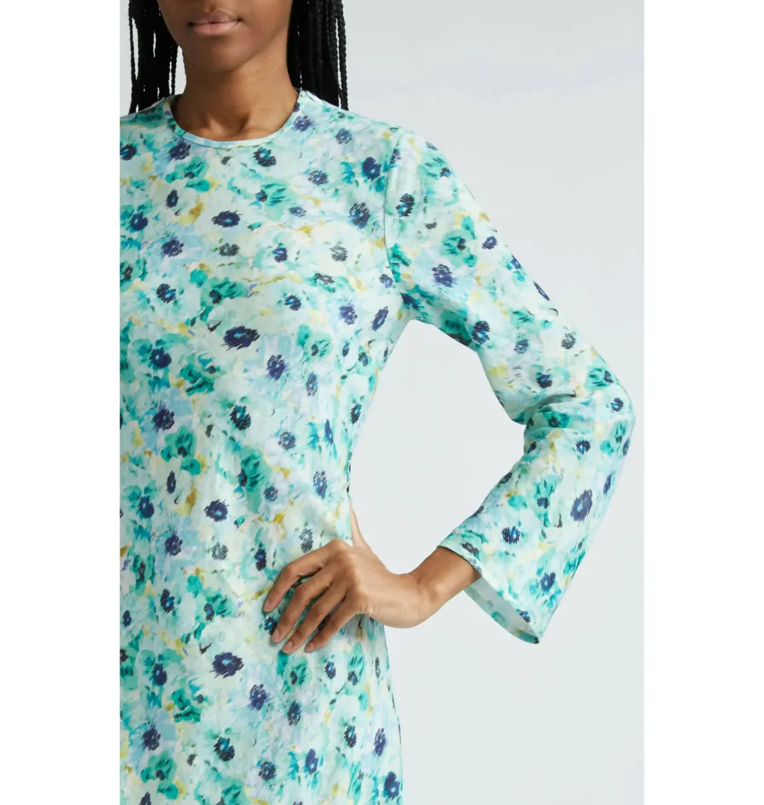 Zimmermann Lightburst Bias Long Dress in Aqua Floral Size 1 / AU 10 for rent on The Volte - main image