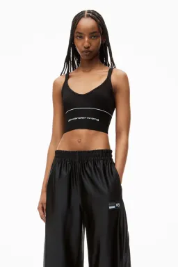 Alexander Wang Logo Elastic Bra in Black Ribbed Jersey Size S / AU 8 for rent on The Volte - image 5