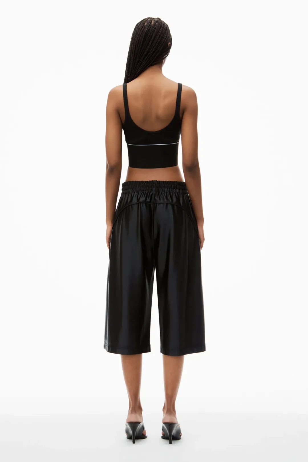 Alexander Wang Logo Elastic Bra in Black Ribbed Jersey Size S / AU 8 for rent on The Volte - main image