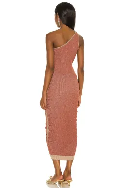 Suboo Leah One Shoulder Knit Midi Dress Rust Size L / AU 12 for rent on The Volte - image 3