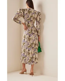 Alemais Phillipa Puff Sleeve Midi Dress Floral Size AU 6 for rent on The Volte - image 3