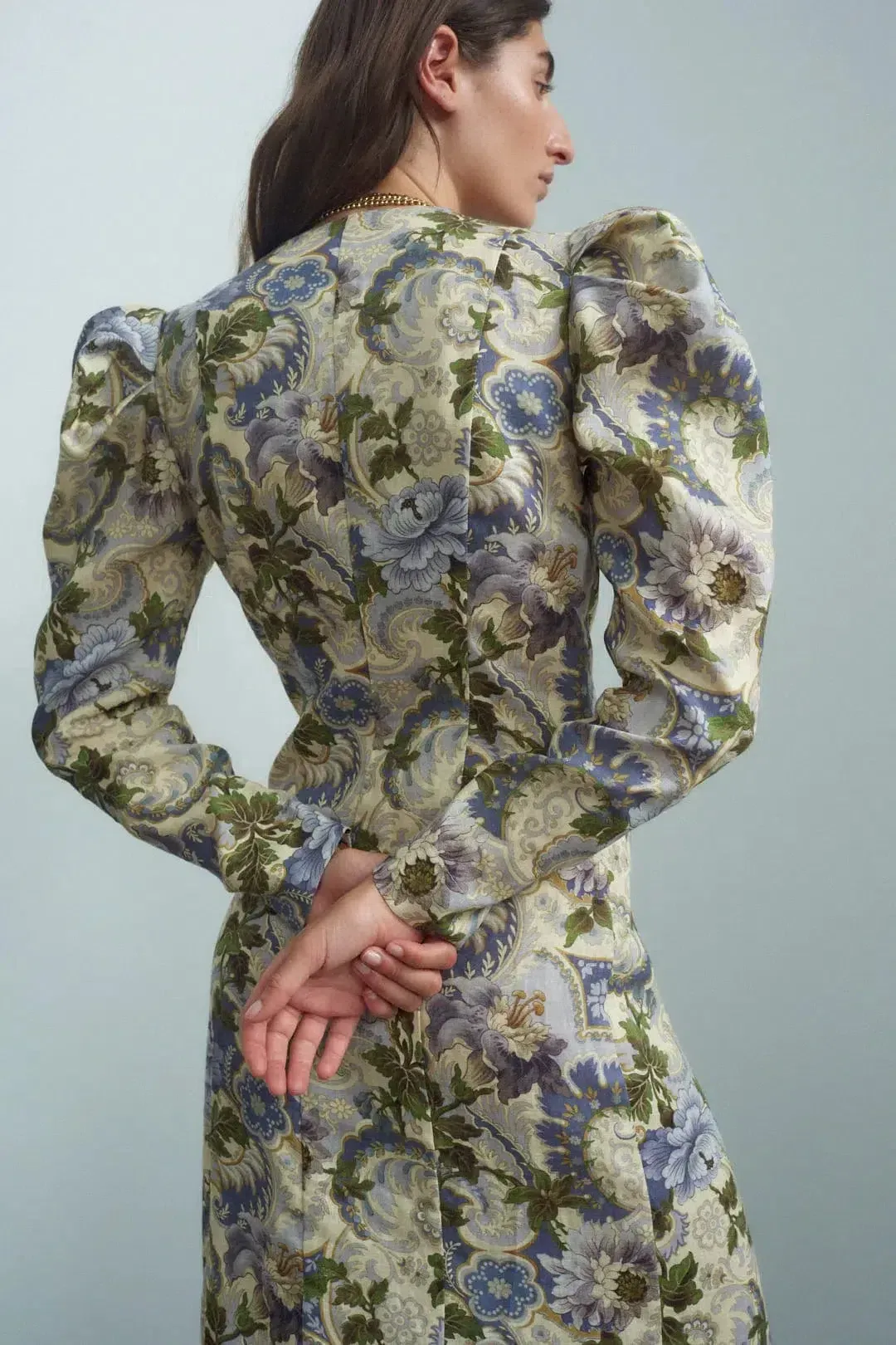 Alemais Phillipa Puff Sleeve Midi Dress Floral Size AU 6 for rent on The Volte - main image